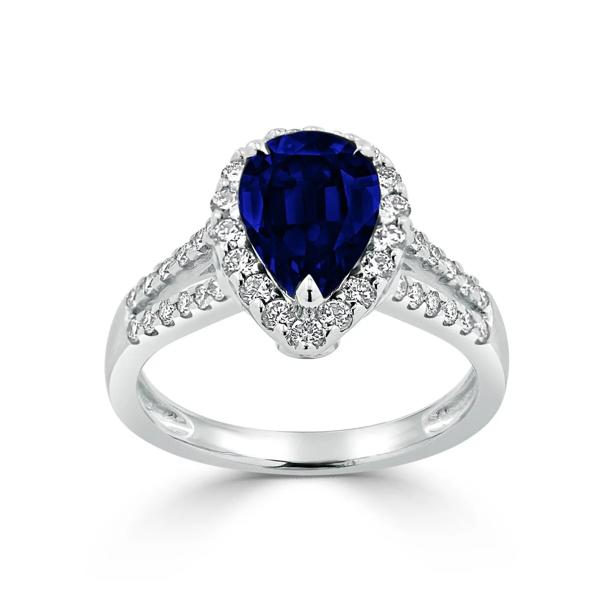 Auriya 18k Gold 2 5/8ct Pear-cut Blue Sapphire Halo Diamond Engagement Ring 1/2ct TDW sold by Zulily product image thumbnail 2