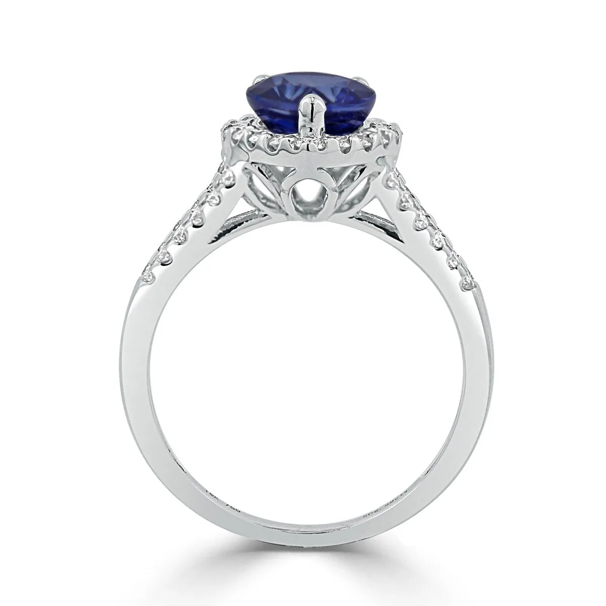 Auriya 18k Gold 2 5/8ct Pear-cut Blue Sapphire Halo Diamond Engagement Ring 1/2ct TDW sold by Zulily product image thumbnail 5