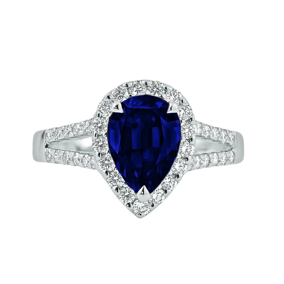 Auriya 18k Gold 2 5/8ct Pear-cut Blue Sapphire Halo Diamond Engagement Ring 1/2ct TDW sold by Zulily product image thumbnail 3