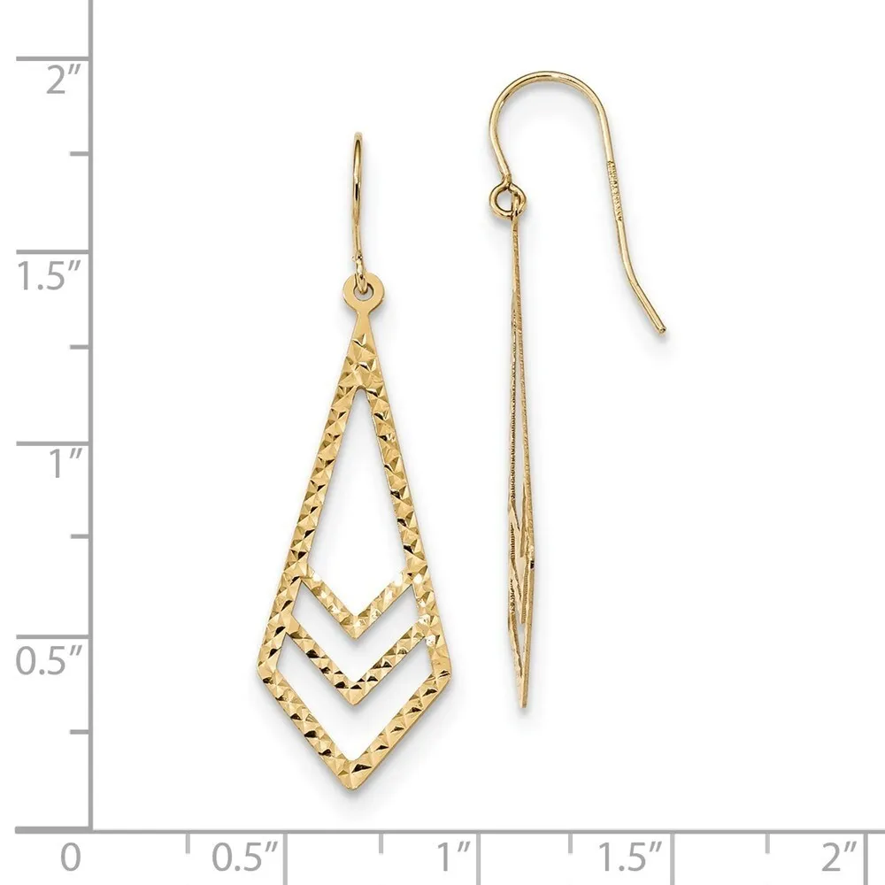 Curata 14k Yellow Gold 43x13mm Textured Medallion Dangle Hook Earrings sold by Zulily product image thumbnail 2