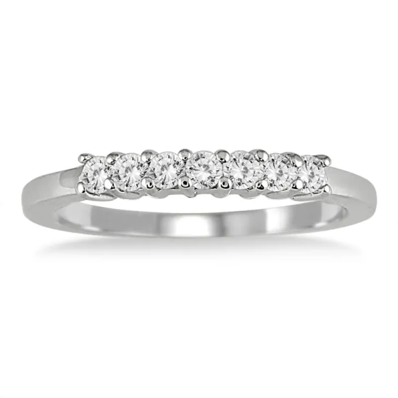 3/8 Carat TW 7 Stone Diamond Band in 10K White Gold sold by Zulily