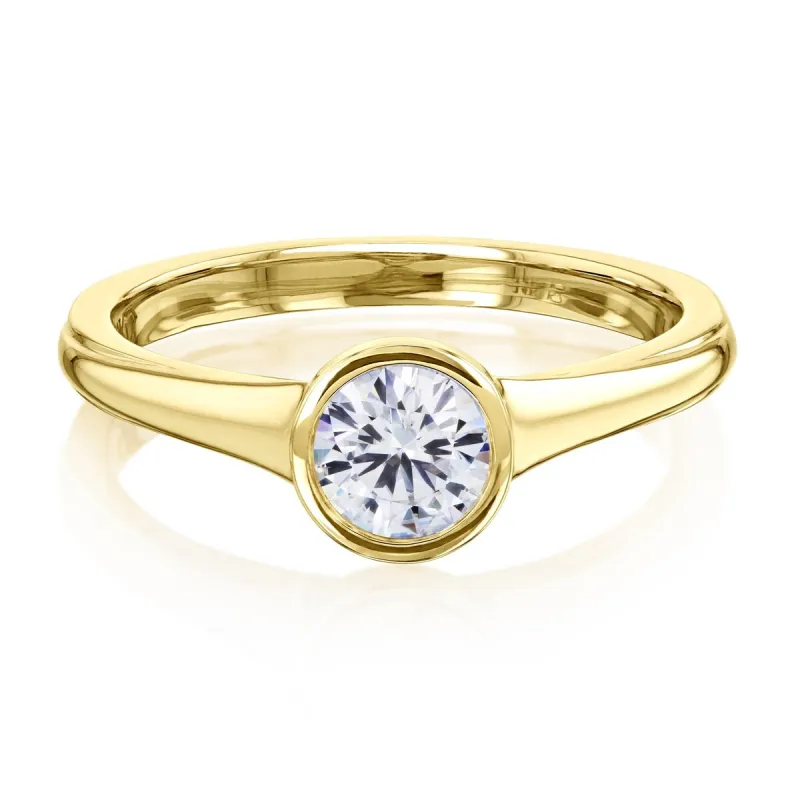 Annello by Kobelli 0.5 Carat Round Moissanite Solitaire Engagement Ring in 14k Gold (GH/VS) sold by Zulily