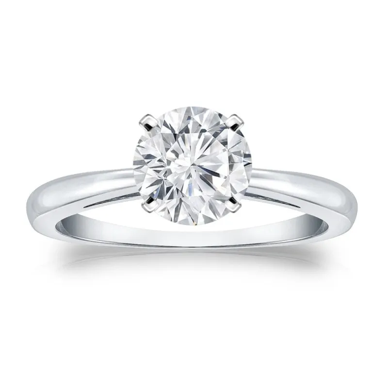 Auriya 14k Gold Brilliant Round 3 carat Moissanite Solitaire Engagement Ring sold by Zulily