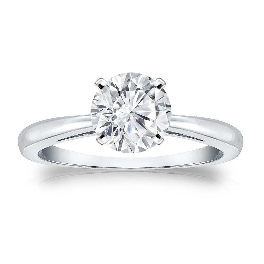 Auriya 14k Gold Brilliant Round 3 carat Moissanite Solitaire Engagement Ring sold by Zulily