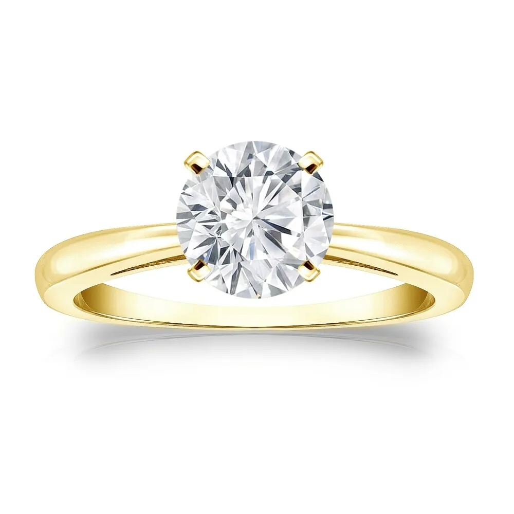 Auriya 14k Gold Brilliant Round 3 carat Moissanite Solitaire Engagement Ring sold by Zulily product image thumbnail 2
