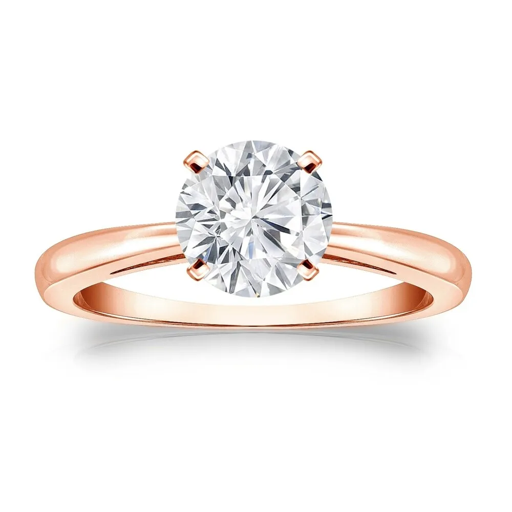 Auriya 14k Gold Brilliant Round 3 carat Moissanite Solitaire Engagement Ring sold by Zulily product image thumbnail 3