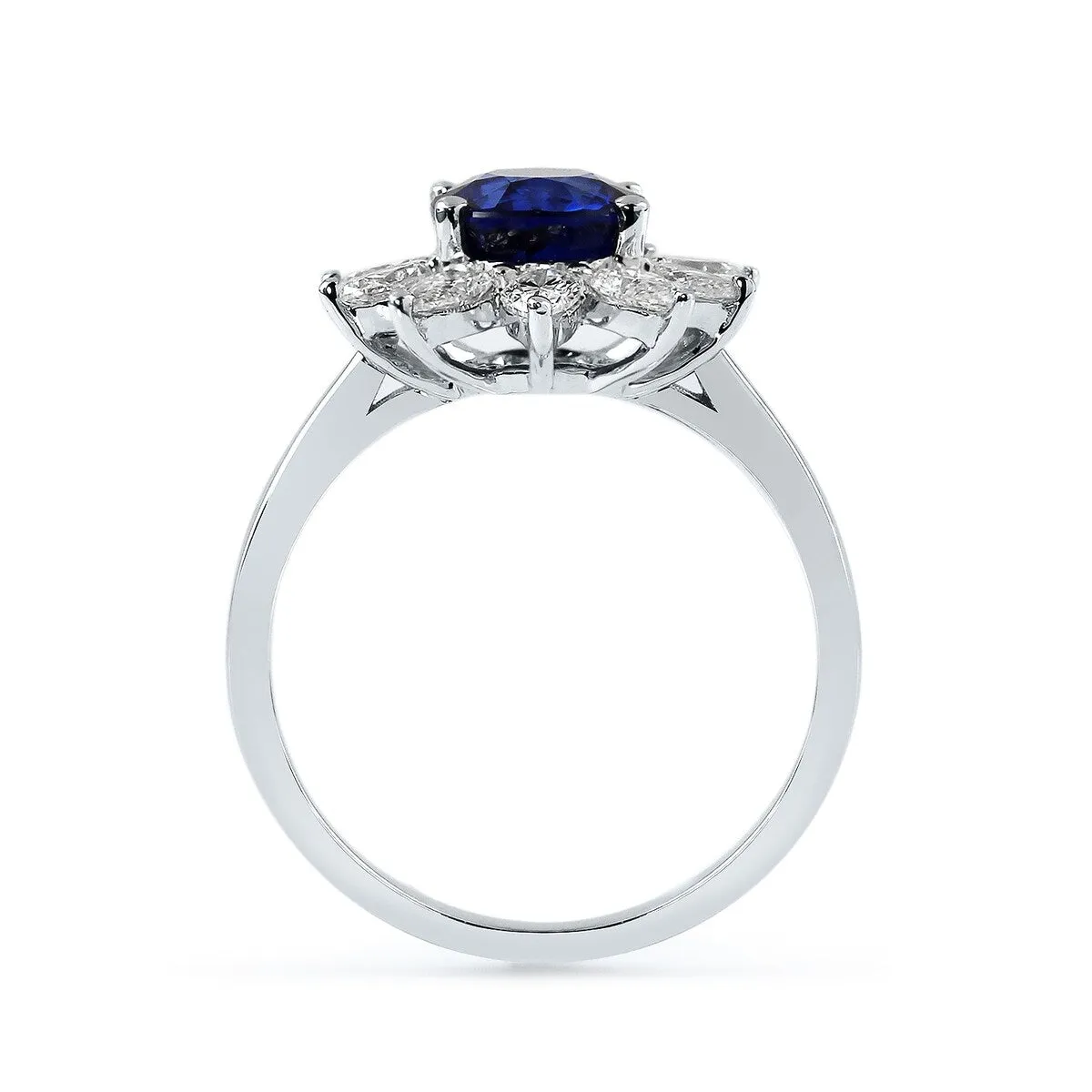 Auriya 18k Gold 2 1/3ct Royal Blue Oval Sapphire and Halo Diamond Engagement Ring 7/8ct TDW sold by Zulily product image thumbnail 5