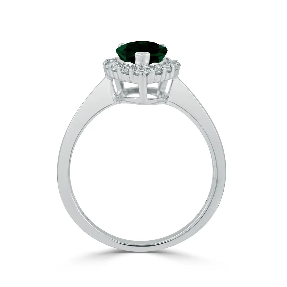 Auriya 1ct Pear Shape Emerald Halo Diamond Engagement Ring 1/3ctw 18K Gold sold by Zulily product image thumbnail 4