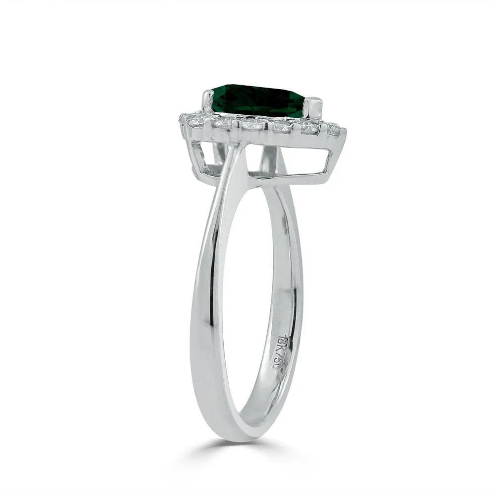 Auriya 1ct Pear Shape Emerald Halo Diamond Engagement Ring 1/3ctw 18K Gold sold by Zulily product image thumbnail 3