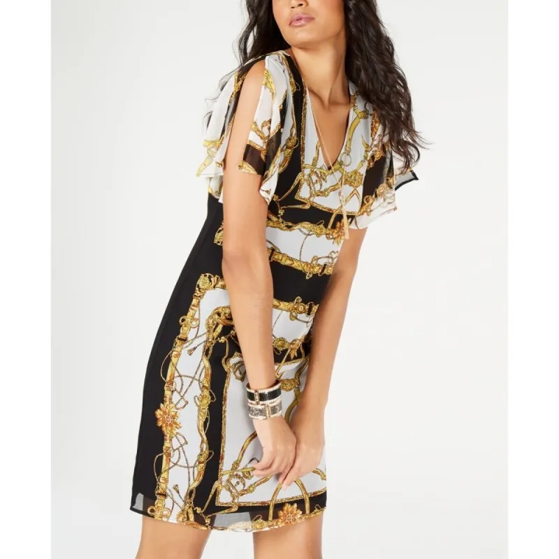 Thalia Sodi Women's Printed Necklace Shift Dress Black Size XX-Large sold by Zulily