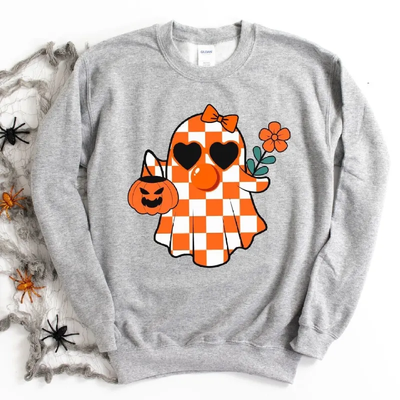Checkered Girl Ghost Graphic Sweatshirt sold by Zulily