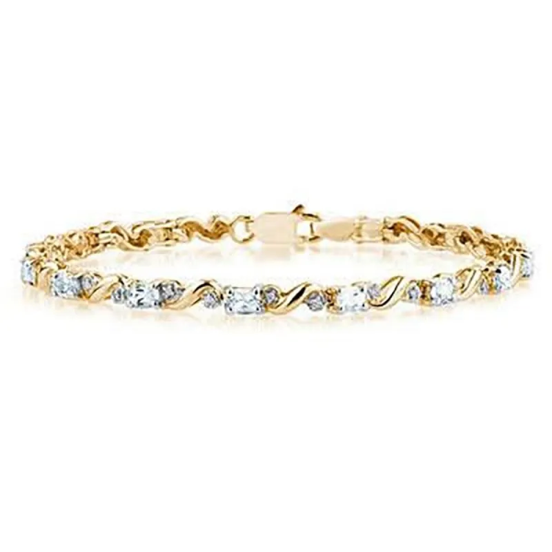 10k Yellow Gold Diamond and Amethyst Bracelet sold by Zulily