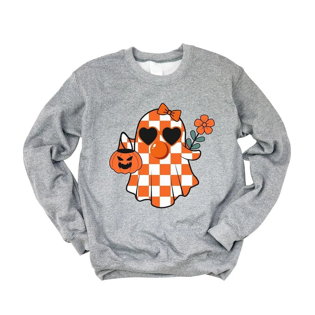 Checkered Girl Ghost Graphic Sweatshirt sold by Zulily product image thumbnail 2