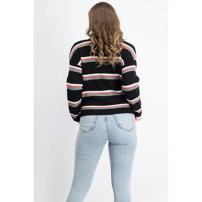 Hippie Rose Juniors' Button-Shoulder Sweater Black Size Large sold by Zulily product image thumbnail 2