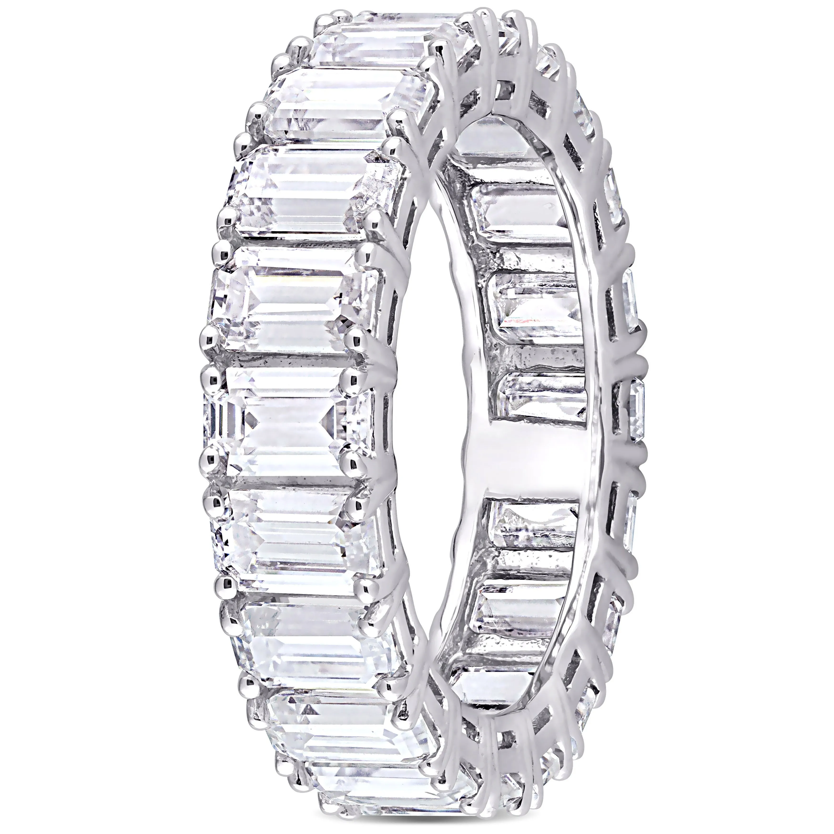 Miadora 6ct DEW Emerald Cut Created Moissanite Eternity Ring in 14k White Gold sold by Zulily product image thumbnail 2