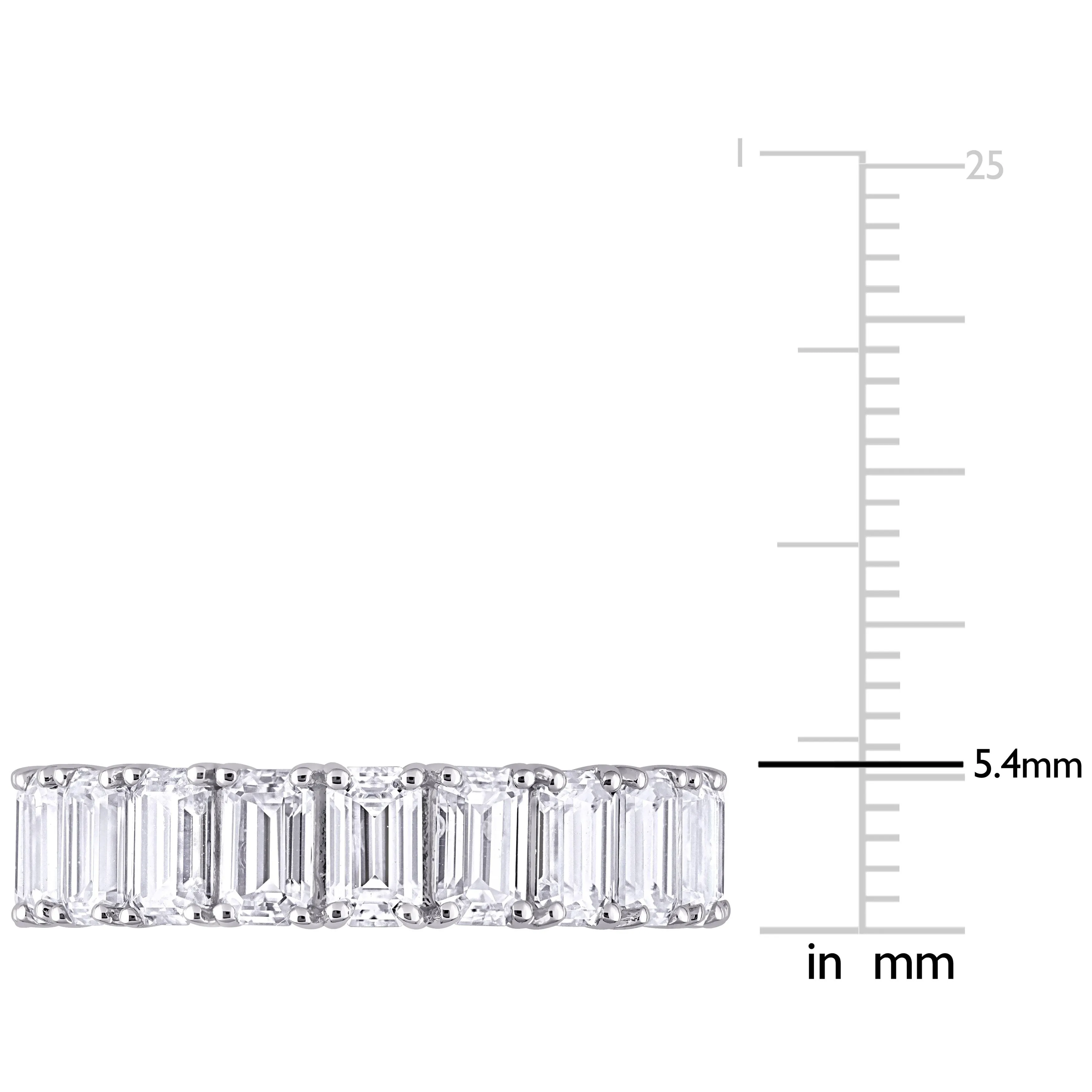 Miadora 6ct DEW Emerald Cut Created Moissanite Eternity Ring in 14k White Gold sold by Zulily product image thumbnail 3
