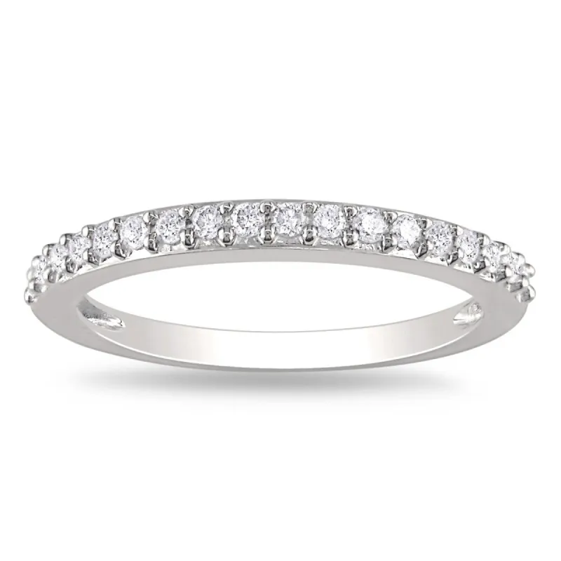 Miadora 10k White Gold 1/4ct TDW Diamond Anniversary Band sold by Zulily