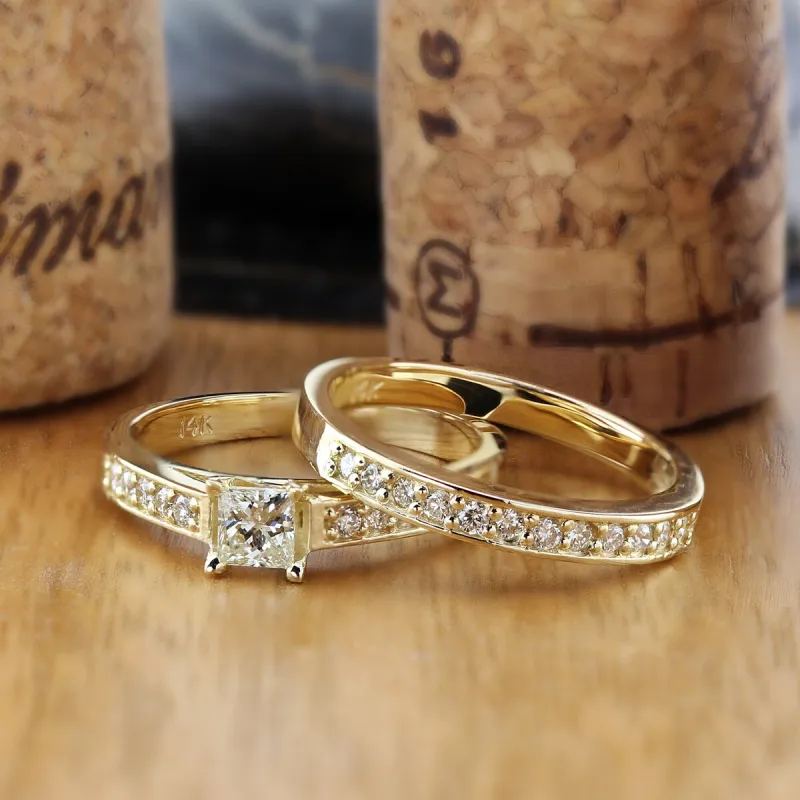 Auriya 14k Gold 1ctw Princess Cut Diamond Engagement Ring Set (I-J, I1-I2) sold by Zulily