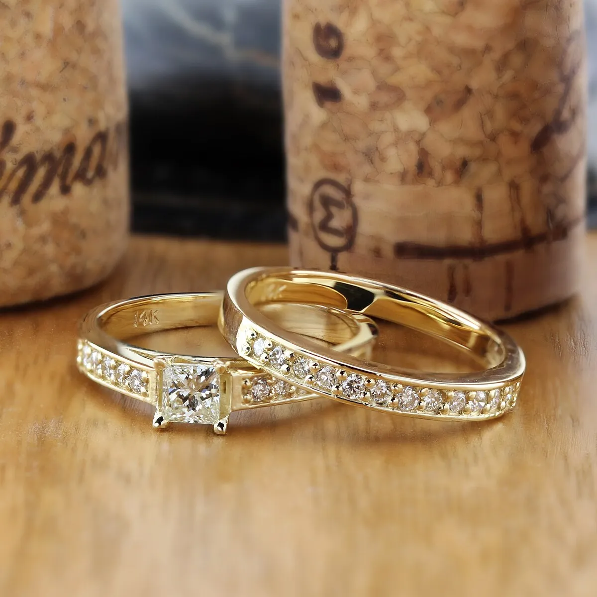 Auriya 14k Gold 1ctw Princess Cut Diamond Engagement Ring Set (I-J, I1-I2) sold by Zulily