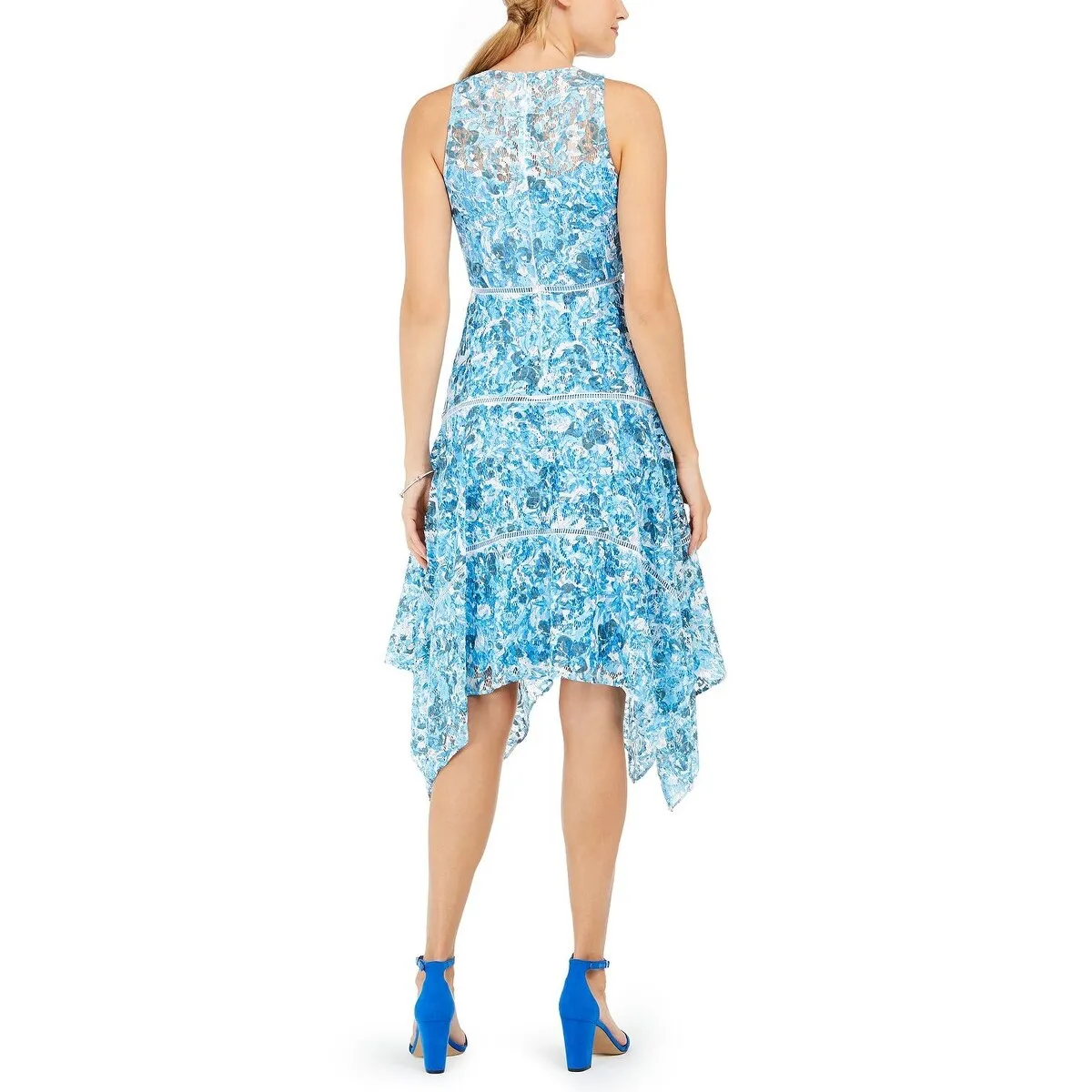Taylor Women's Floral Lace MIDI Dress Blue Size 14 sold by Zulily product image thumbnail 2