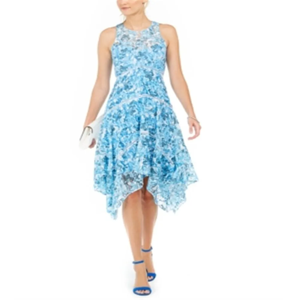 Taylor Women's Floral Lace MIDI Dress Blue Size 14 sold by Zulily product image thumbnail 4
