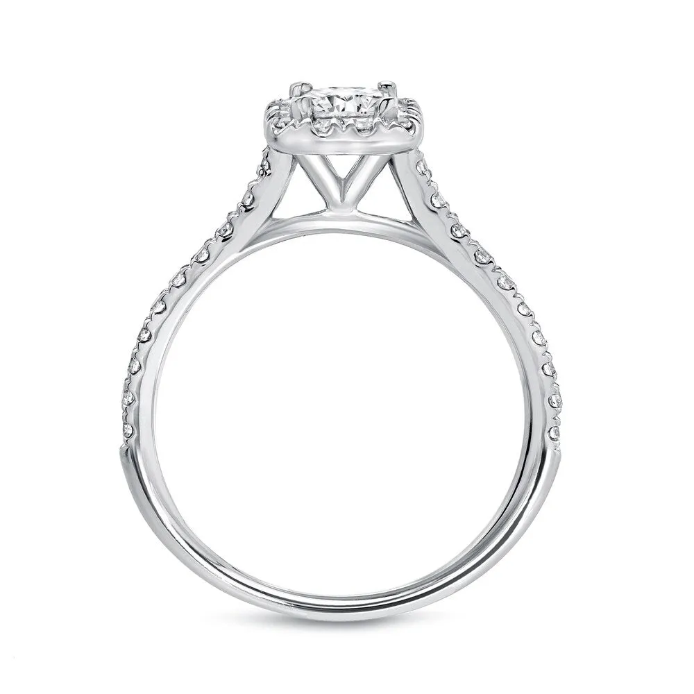 Auriya Platinum 1ctw Princess-cut Halo Diamond Engagement Ring Set sold by Zulily product image thumbnail 5
