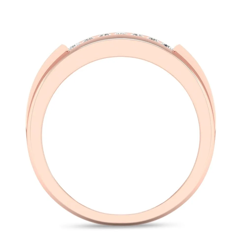 De Couer 10k Rose Gold 1/4 ct TDW Diamond Men's Wedding Band sold by Zulily product image thumbnail 3