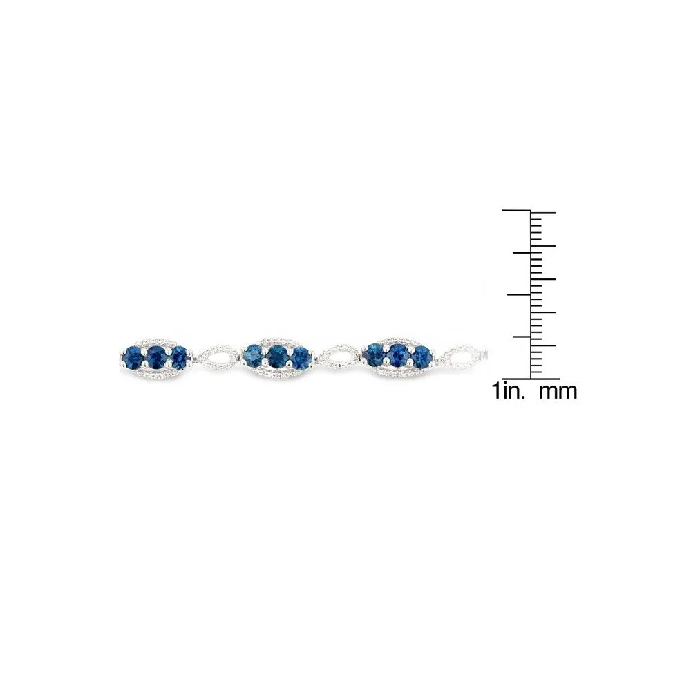 Auriya Platinum 6 1/3ct Blue Sapphire and 1/2ct TDW Diamond Bracelet sold by Zulily product image thumbnail 5