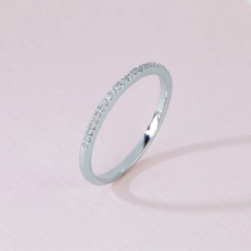 De Couer 10k White Gold 1/10ct TDW Wedding Band sold by Zulily