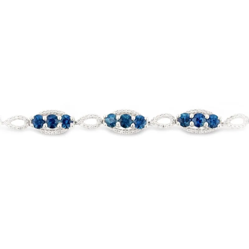 Auriya Platinum 6 1/3ct Blue Sapphire and 1/2ct TDW Diamond Bracelet sold by Zulily