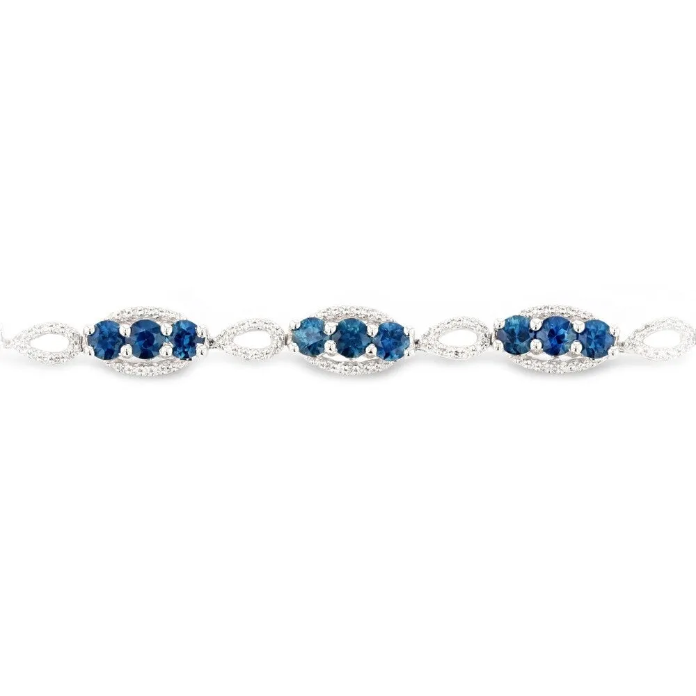 Auriya Platinum 6 1/3ct Blue Sapphire and 1/2ct TDW Diamond Bracelet sold by Zulily