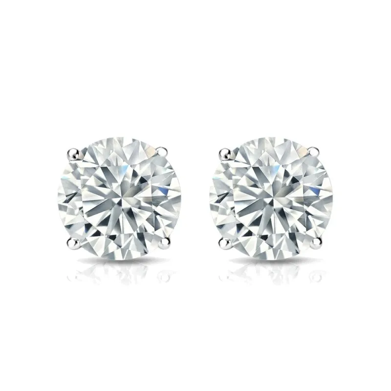 Auriya 2ct TW Round Moissanite Stud Earrings 14k Gold - 6.5 mm sold by Zulily
