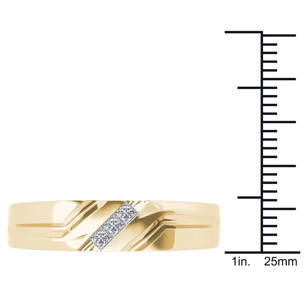 De Couer IGI Certified 14k Yellow Gold 1/6ct TDW Mens Wedding Band sold by Zulily product image thumbnail 4