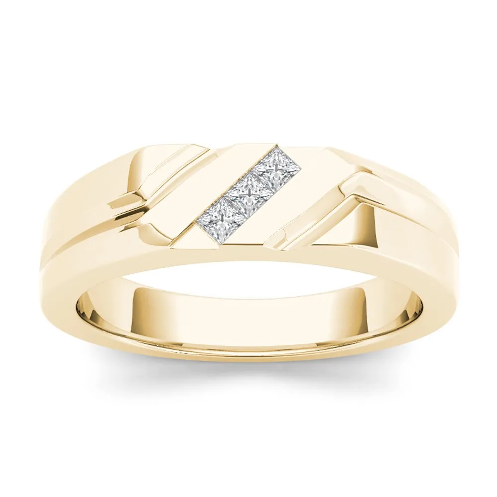 De Couer IGI Certified 14k Yellow Gold 1/6ct TDW Mens Wedding Band sold by Zulily
