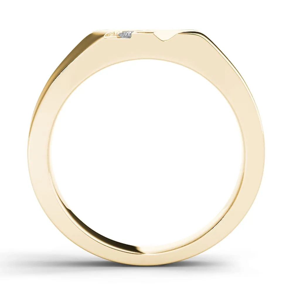 De Couer IGI Certified 14k Yellow Gold 1/6ct TDW Mens Wedding Band sold by Zulily product image thumbnail 3