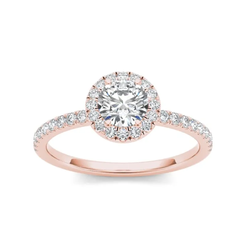 De Couer 14k Rose Gold 3/4ct TDW Diamond Halo Engagement Ring - Pink sold by Zulily