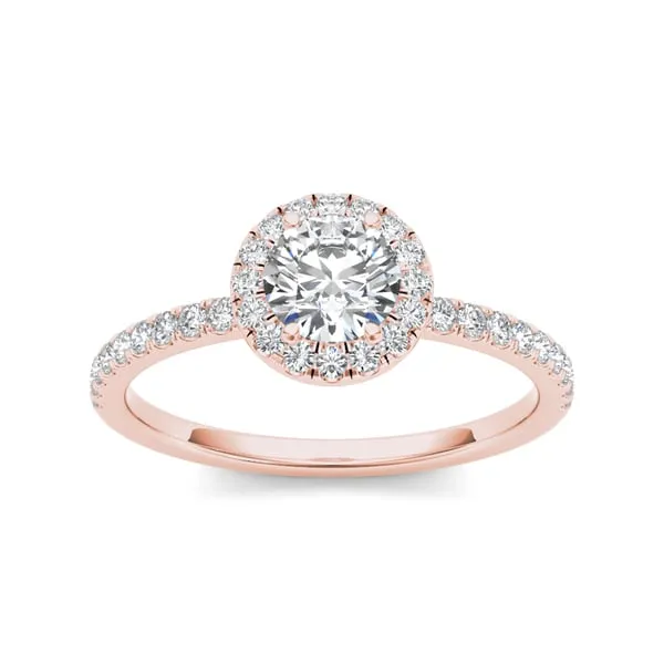 De Couer 14k Rose Gold 3/4ct TDW Diamond Halo Engagement Ring - Pink sold by Zulily