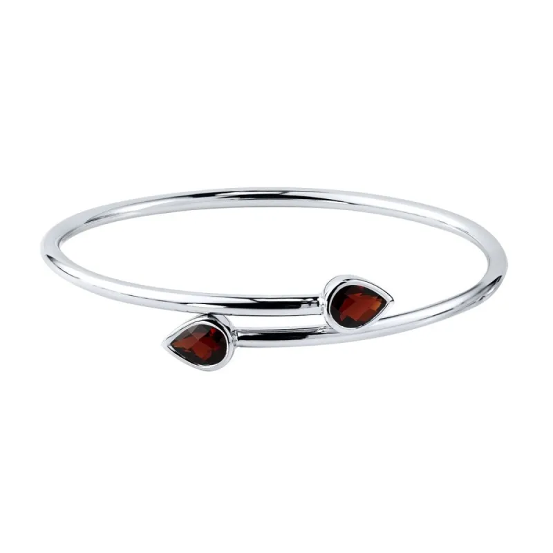 Auriya 2 1/2ct Pear-cut Red Garnet Bypass Bangle Bracelet Gold over Silver sold by Zulily
