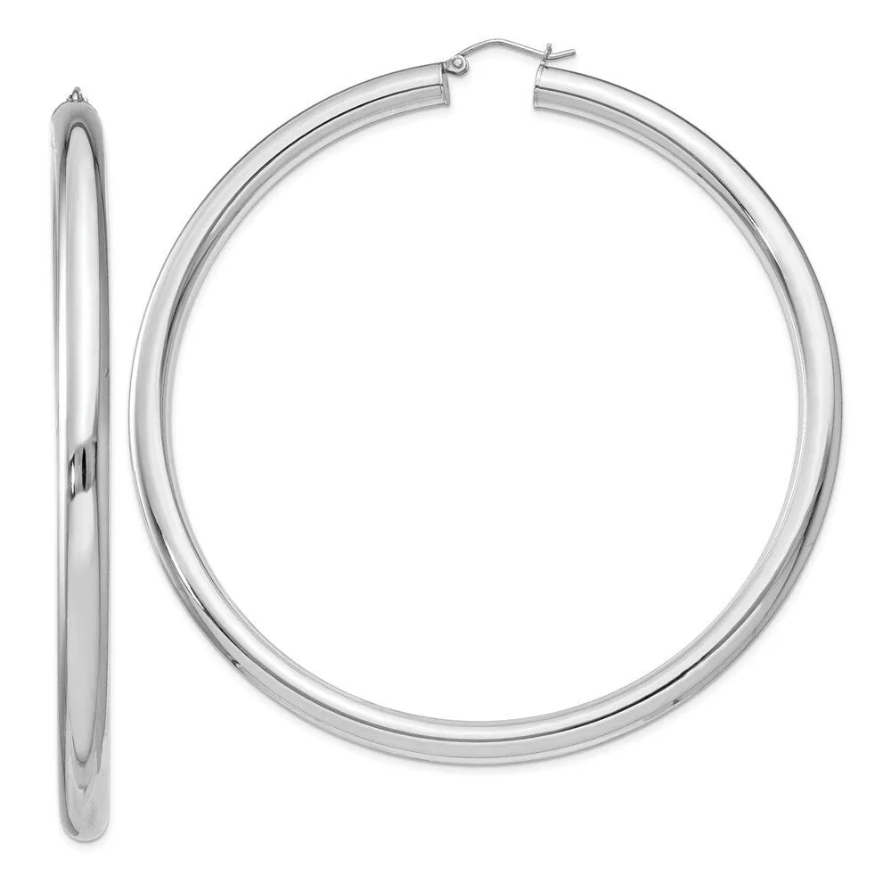 Curata 925 Sterling Silver 83x5mm Polished Hoop Earrings sold by Zulily