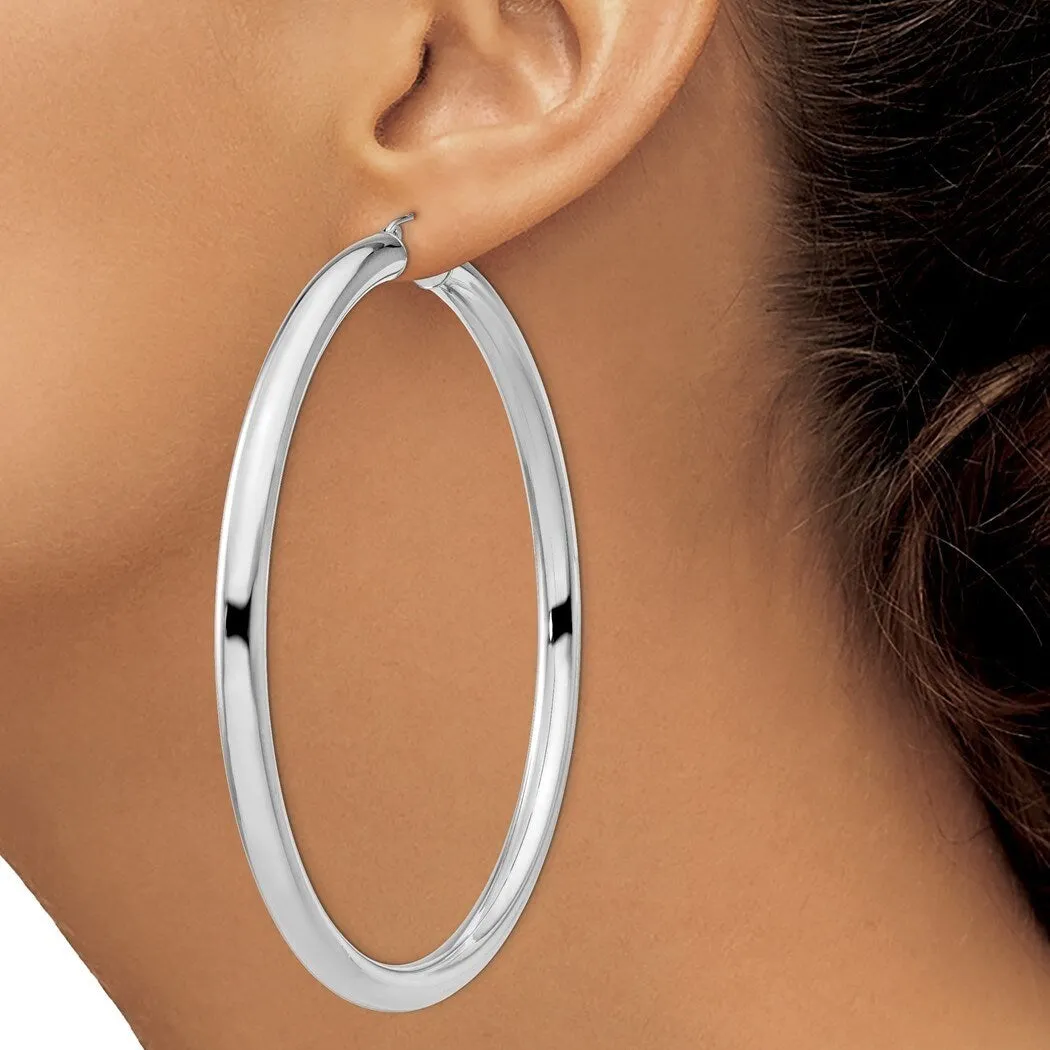Curata 925 Sterling Silver 83x5mm Polished Hoop Earrings sold by Zulily product image thumbnail 3