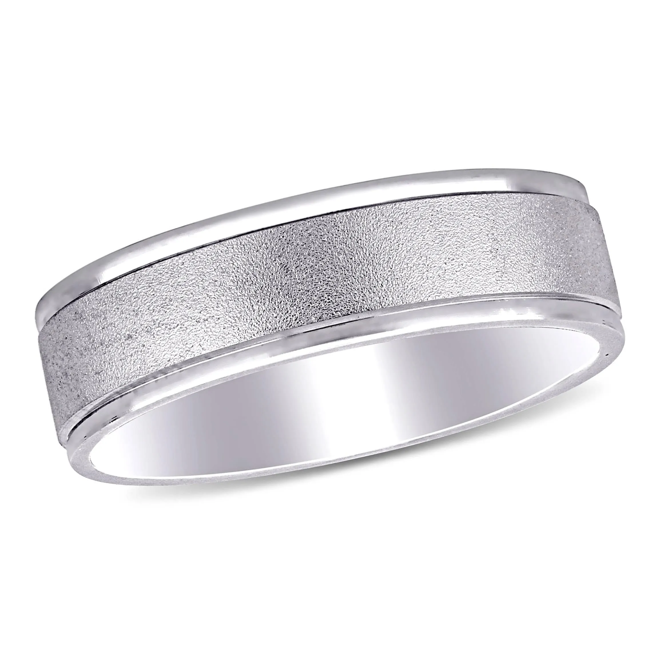 Miadora Mens Wedding Band In 14K Whte Gold (6 MM) sold by Zulily