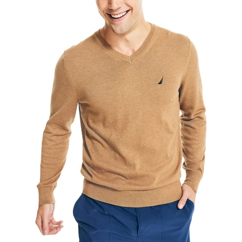 Nautica Men's Navtech Performance Classic Fit Soft V Neck Sweater Brown Size XXX-Large sold by Zulily
