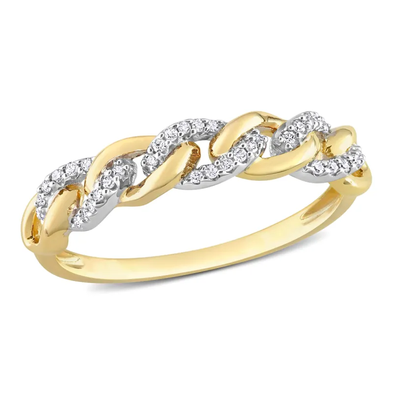 Miadora 1/10ct TDW Diamond Link Ring in 10k Yellow Gold sold by Zulily