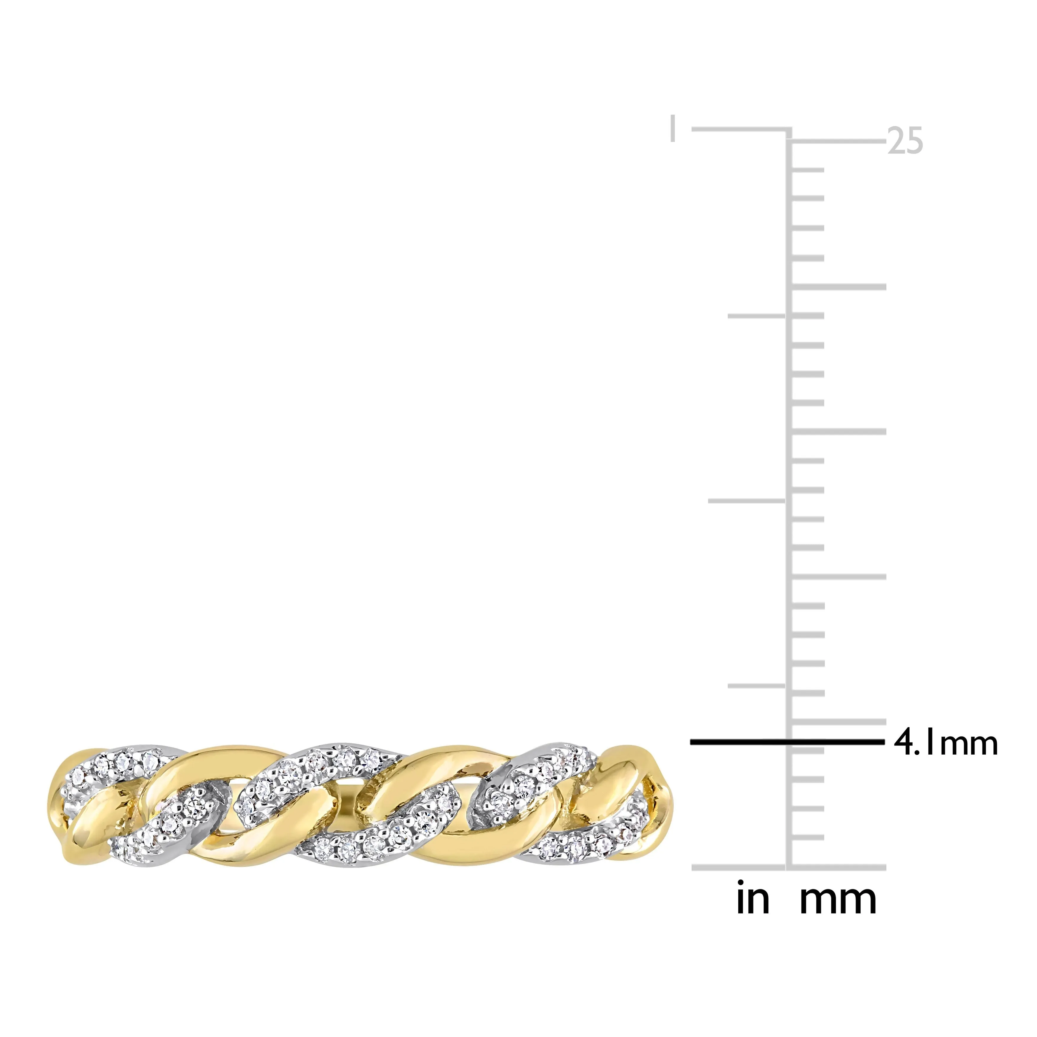 Miadora 1/10ct TDW Diamond Link Ring in 10k Yellow Gold sold by Zulily product image thumbnail 3