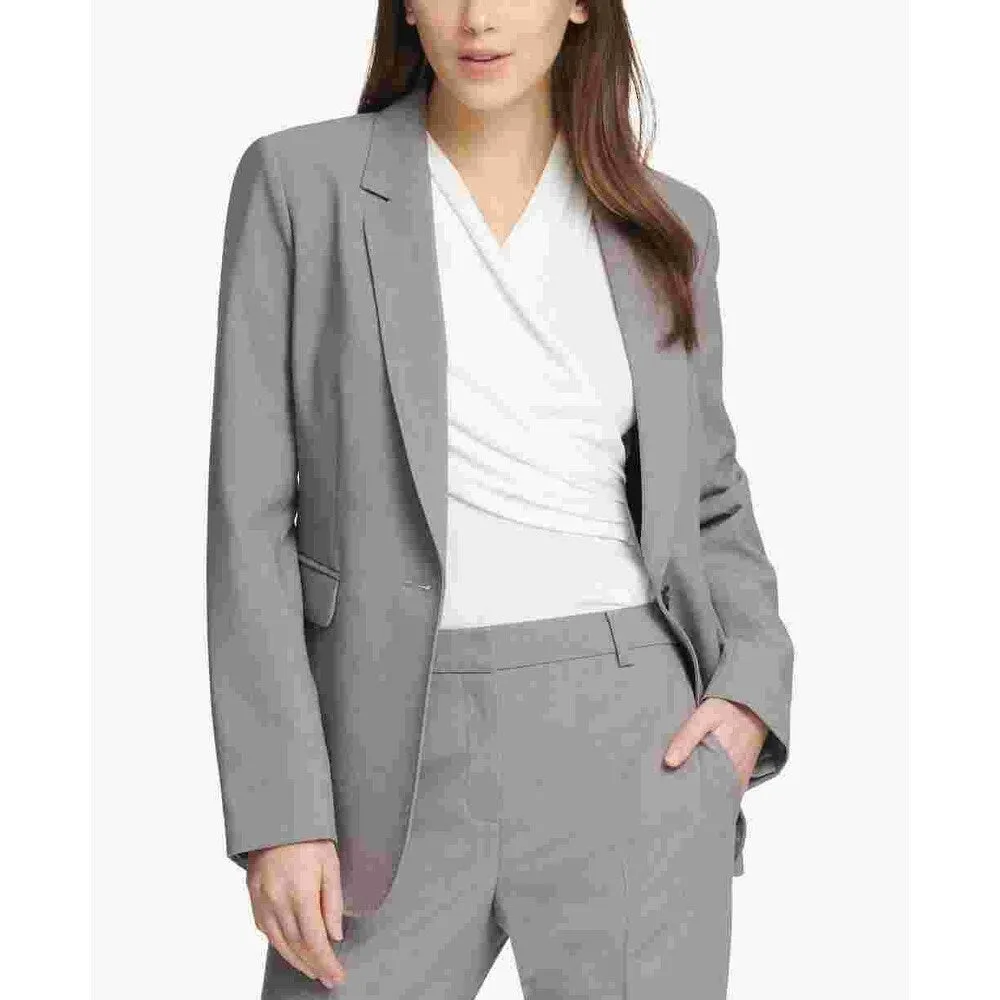 DKNY Women's One-Button Blazer Gray Size 6 sold by Zulily