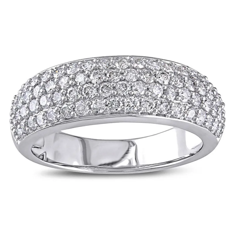 Miadora 10k White Gold 1ct TDW Pave Diamond Ring (G-H, I2-I3) sold by Zulily