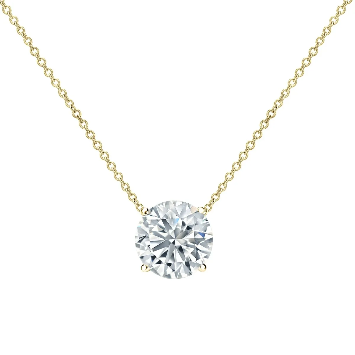 Auriya 14-karat Gold 0.45ctw Round Solitaire Lab Grown Diamond Necklace 4-Prong (H-I VS) - 0.45 sold by Zulily product image thumbnail 2