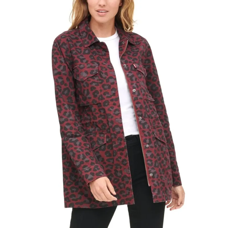 Levi's Women's Cotton Oversize Military Jacket Red Purple Size Large sold by Zulily