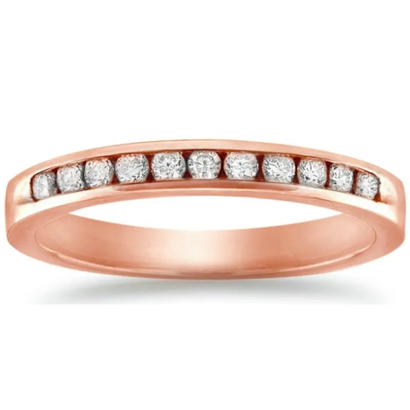 Auriya 1/4ct TW Channel Diamond Wedding Band 10k Rose Gold sold by Zulily