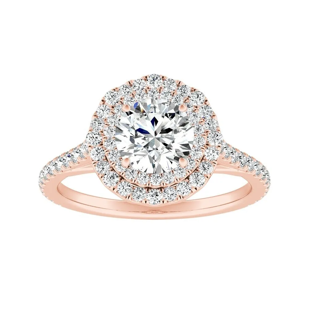 Auriya 14k Gold 2ct Moissanite Halo Diamond Engagement Ring 1/2ctw sold by Zulily product image thumbnail 3